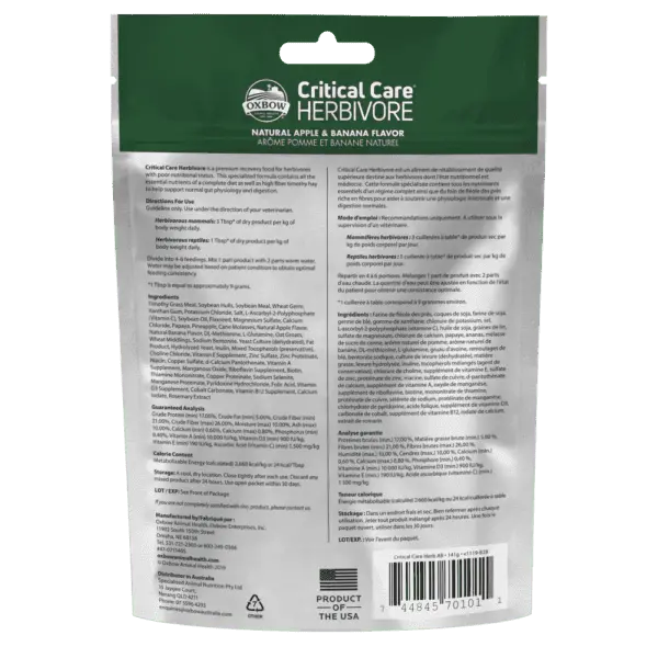 Oxbow Animal Health Critical Care Herbivore Apple-Banana 2