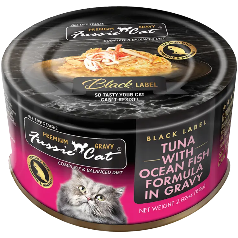 Fussie Cat Black Label Tuna With Ocean Fish Formula In Gravy Wet Cat Food 1