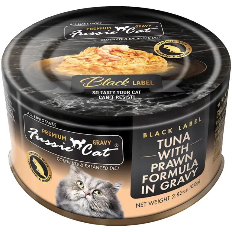Fussie Cat Black Label Tuna With Prawn Formula In Gravy Wet Cat Food 1