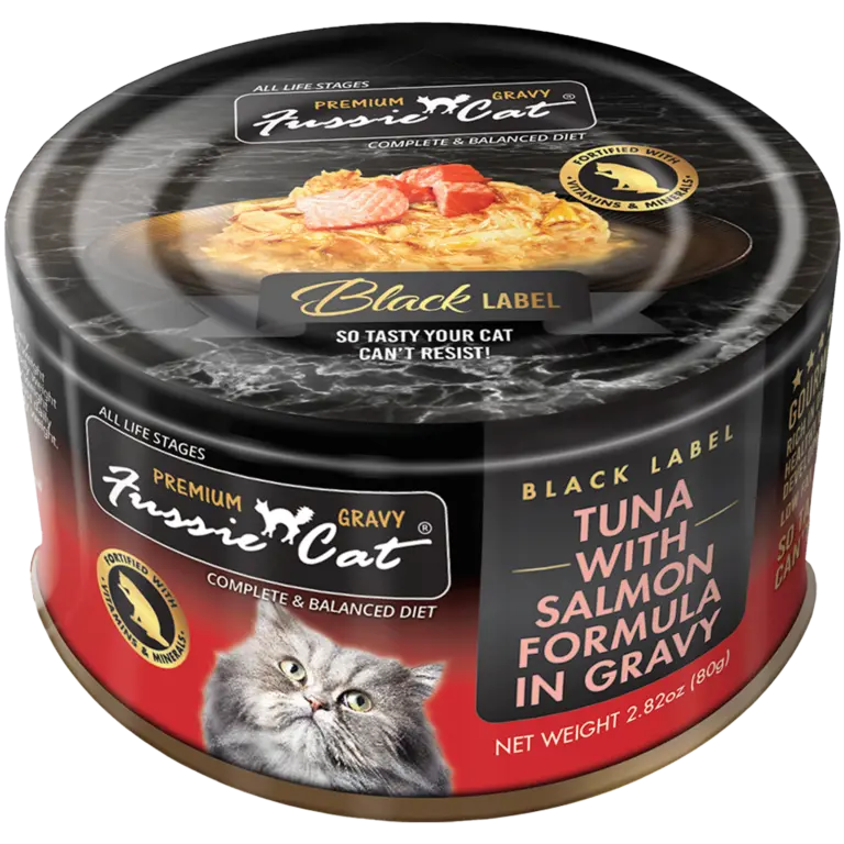 Fussie Cat Black Label Tuna With Salmon Formula In Gravy Wet Cat Food 1