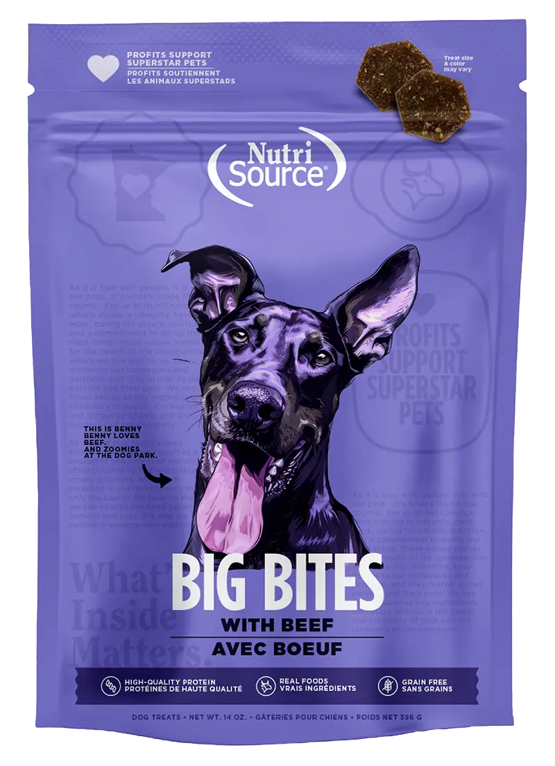 Nutrisource Beef Big Bites High-Quality Protein Dog Treats 1