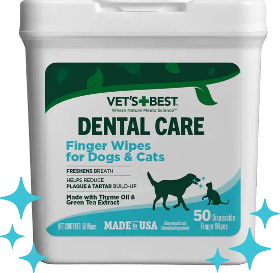 Vet's Best Dental Care Finger Wipes For Dogs & Cats 1