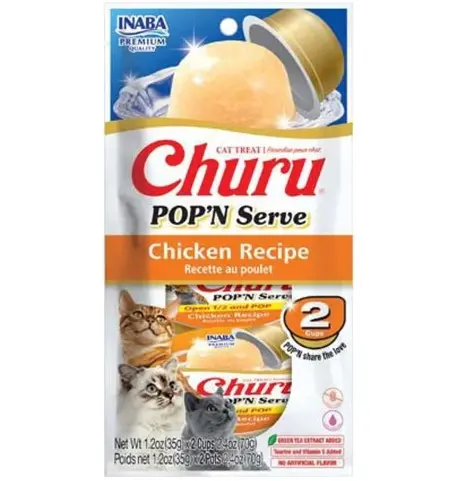 Inaba Churu Chicken Recipe Pop'n Serve Cat Treat 1