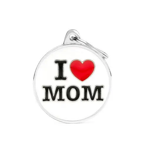 Myfamily Charms Big "I Love Mom" Id Tag 1