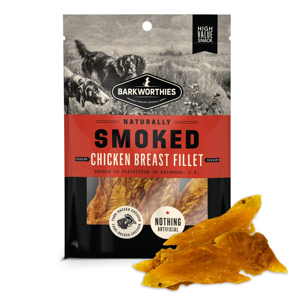 Barkworthies Naturally Smoked Chicken Fillet Dog Treats 1