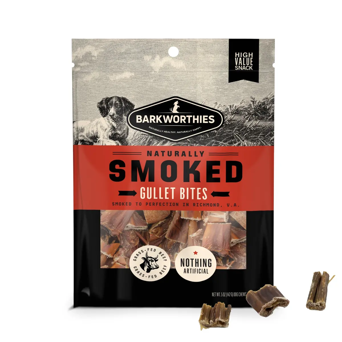 Barkworthies Naturally Smoked Gullet Bites 1