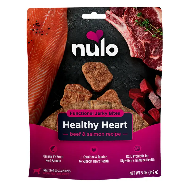 Nulo Functional Jerky Healthy Heart Beef & Salmon Dog Treats 1