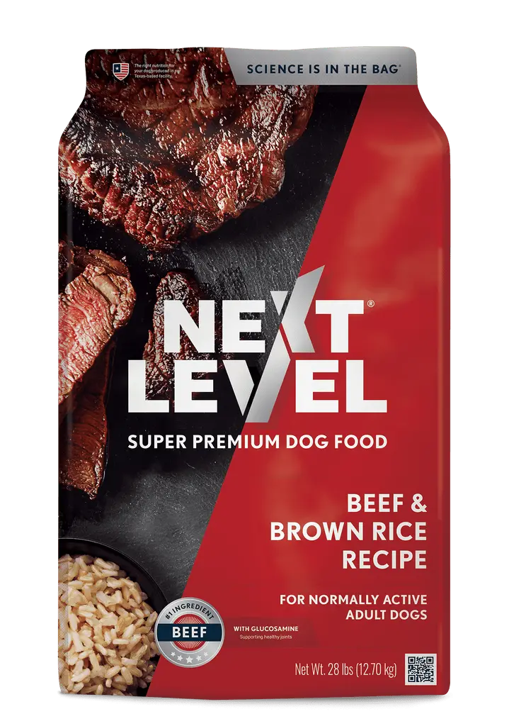 Next Level Beef & Brown Rice Recipe Super Premium Dog Food 1