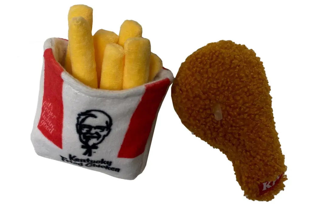 Ethical Pet Spot Kentucky Fried Chicken Plush Fries & Drumette Dog Toy 1