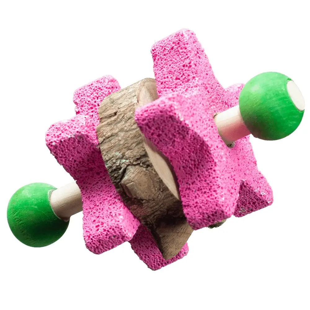 A&E Cage Star Pumice Dumbbell Small Animal Toy 1