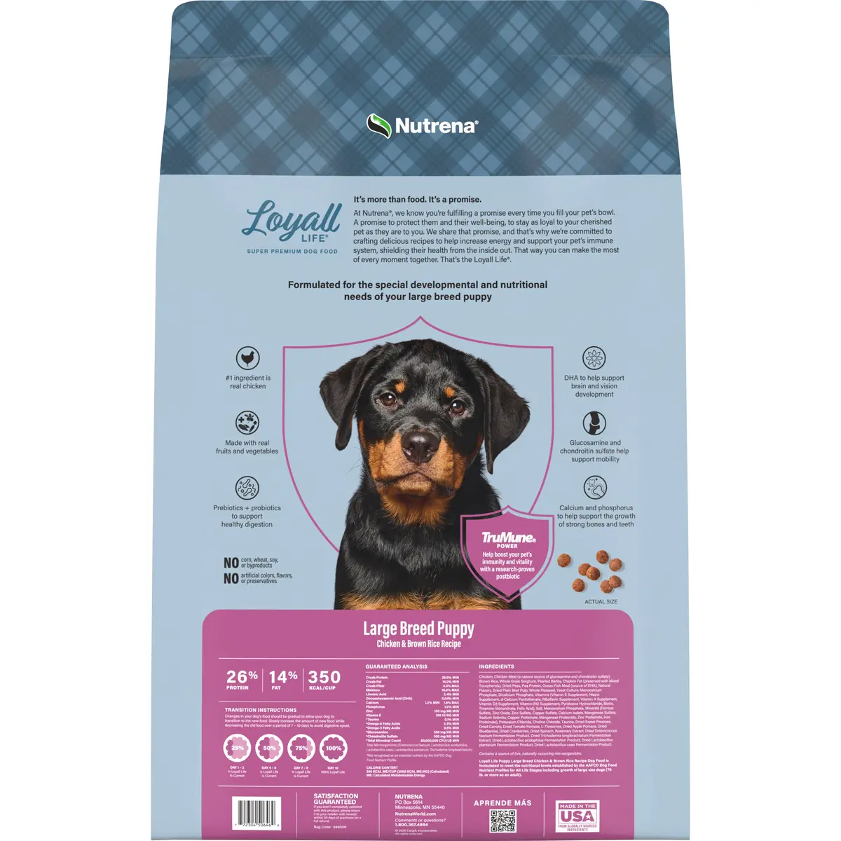 Nutrena® Loyall Life® Large Breed Puppy Chicken & Brown Rice Recipe 1