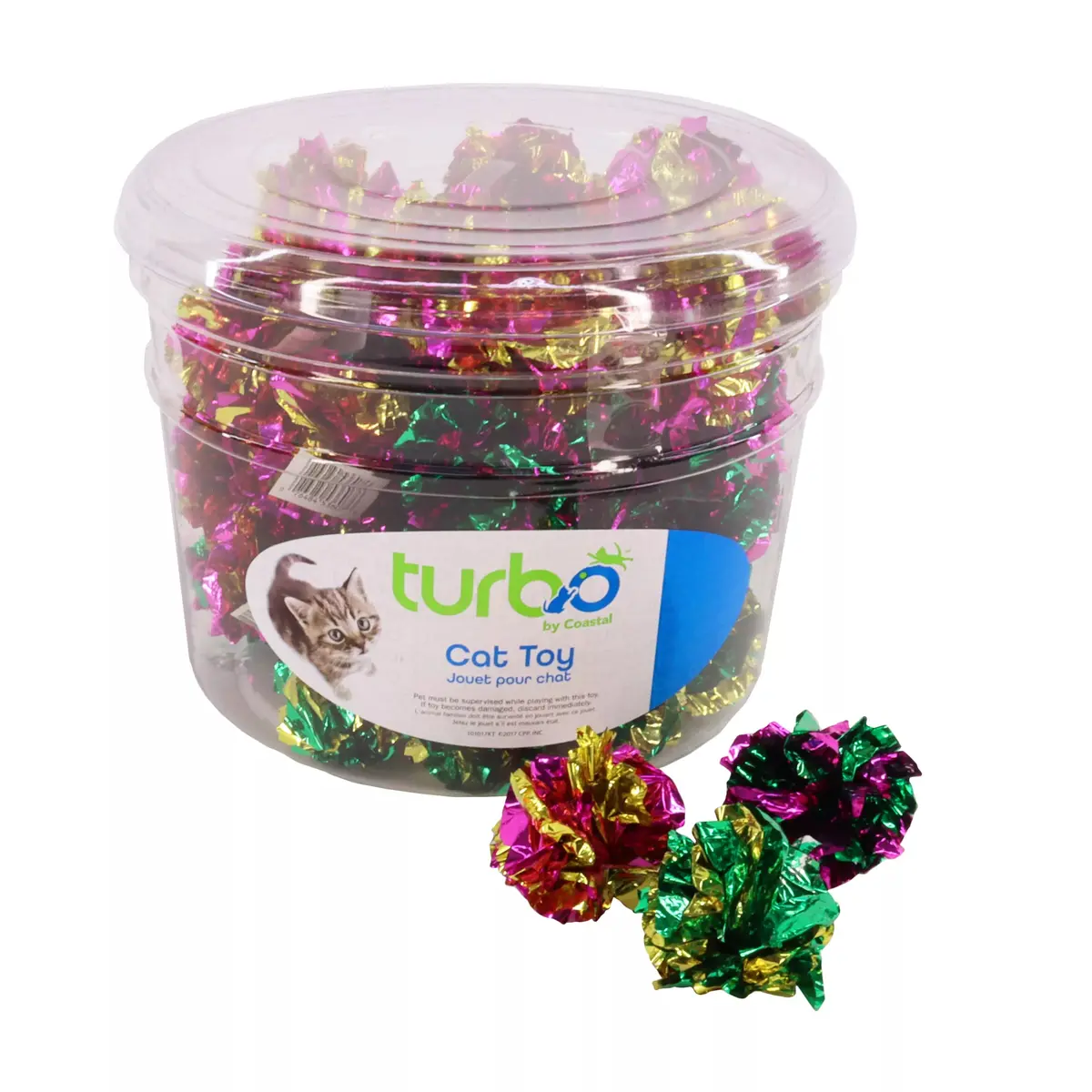 Coastal Pet Turbo Krinkle Balls Bulk Cat Toy Bin 1
