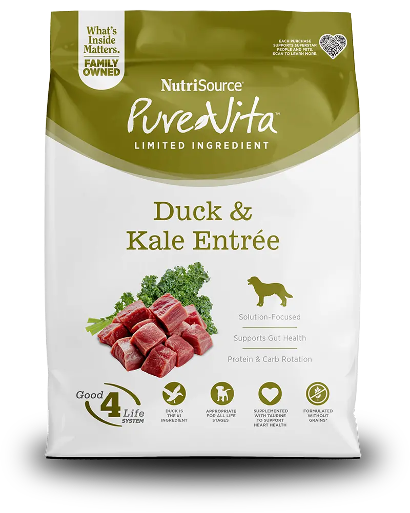 Nutrisource® Purevita™ Duck & Kale Entrée Limited Ingredient Dry Dog Food 1