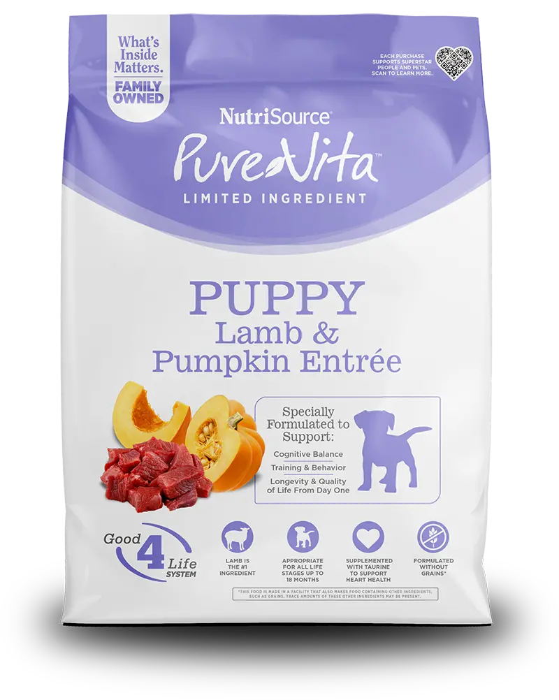 Purevita Puppy Lamb & Pumpkin Entrée Limited Ingredient Dog Food 1