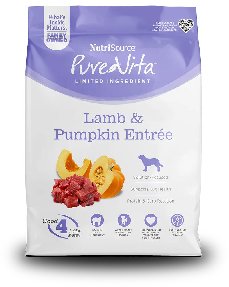 Purevita Lamb & Pumpkin Entrée Limited Ingredient Dog Food 1
