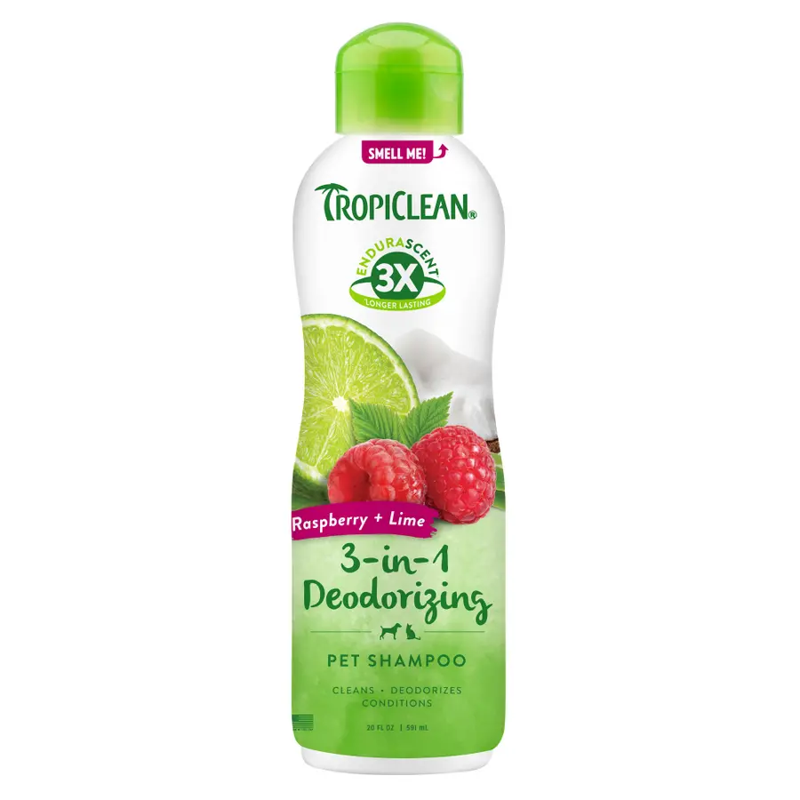 Tropiclean Endurascent Raspberry Lime Deodorizing Pet Shampoo 1