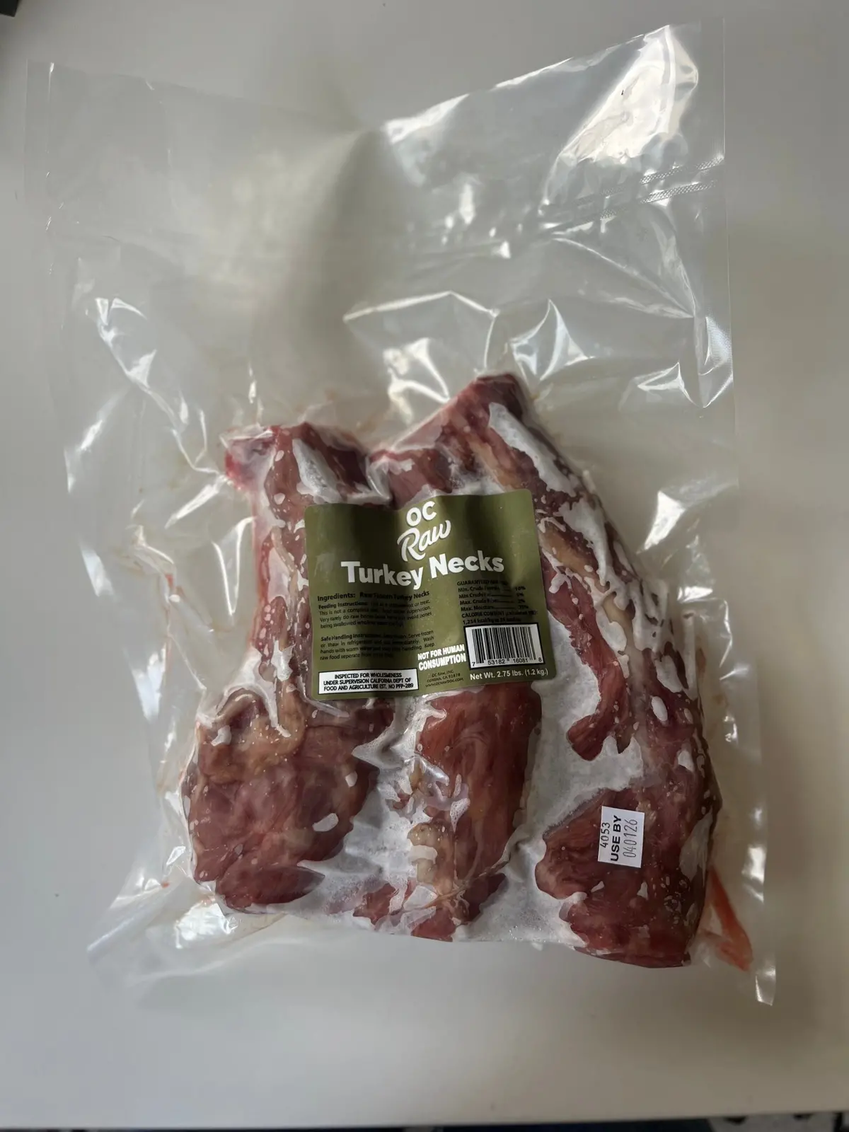 Oc Raw Frozen Turkey Necks Dog Treats 1