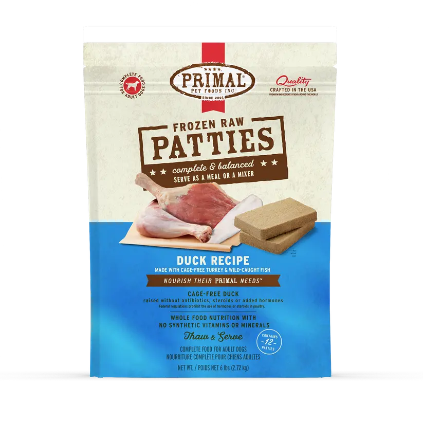 Primal Pet Foods Frozen Raw Patties Dog Food Duck Recipe 1