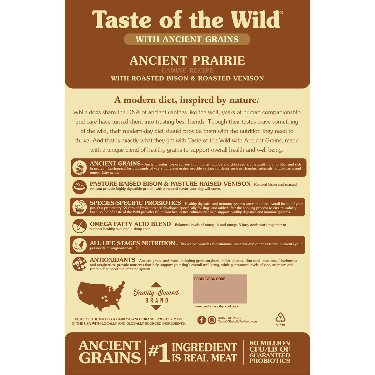 Taste Of The Wild Ancient Prairie Canine Recipe With Roasted Bison & Roasted Venison 2