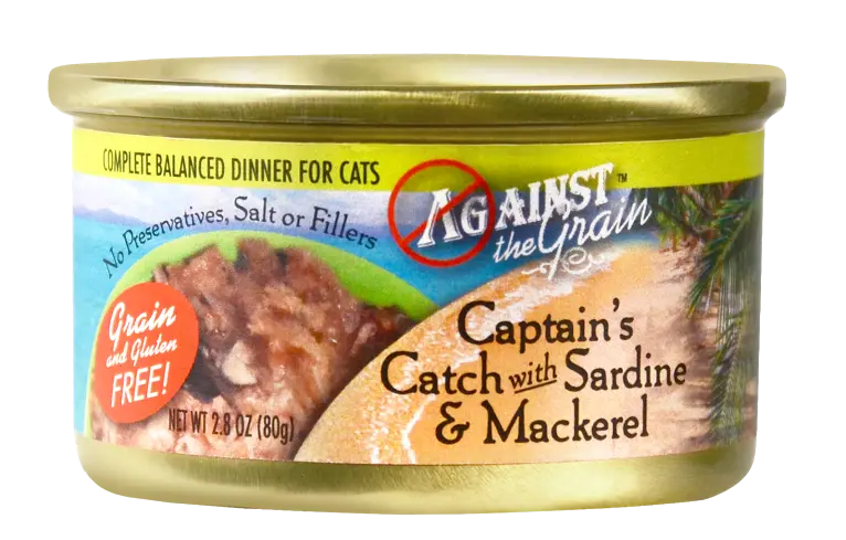 Against The Grain Captain's Catch With Sardine And Mackerel Canned Cat Food 1