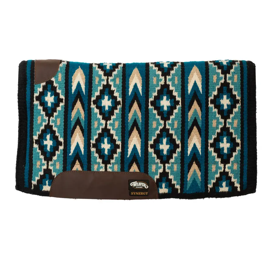 Weaver Synergy Blanket-Top Wool Felt Saddle Pad In Brown, Turquoise, Black, Purple Southwestern Patterns 1