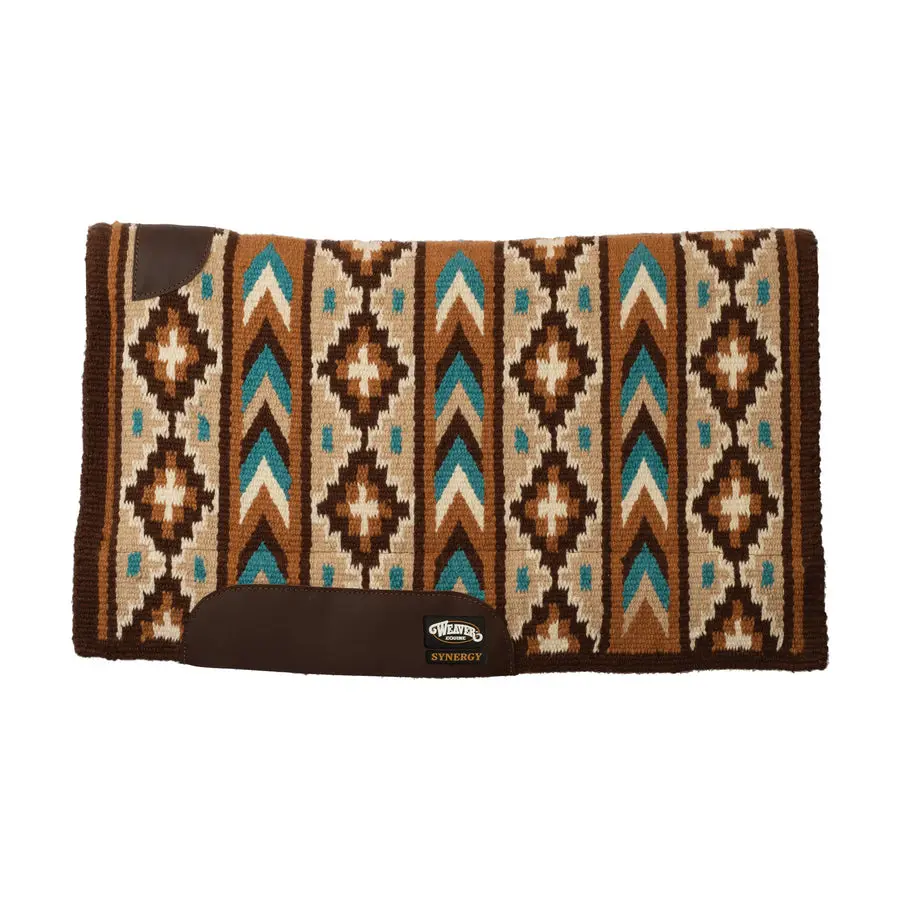 Weaver Synergy Blanket-Top Wool Felt Saddle Pad In Brown, Turquoise, Black, Purple Southwestern Patterns 2
