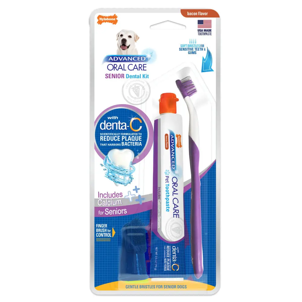 Nylabone Advanced Oral Care Senior Dog Dental Kit 1