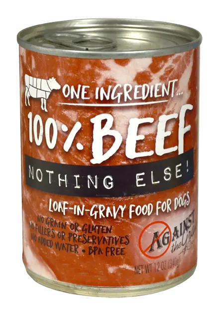 Against The Grain Nothing Else Grain Free One Ingredient 100% Beef Canned Dog Food 1