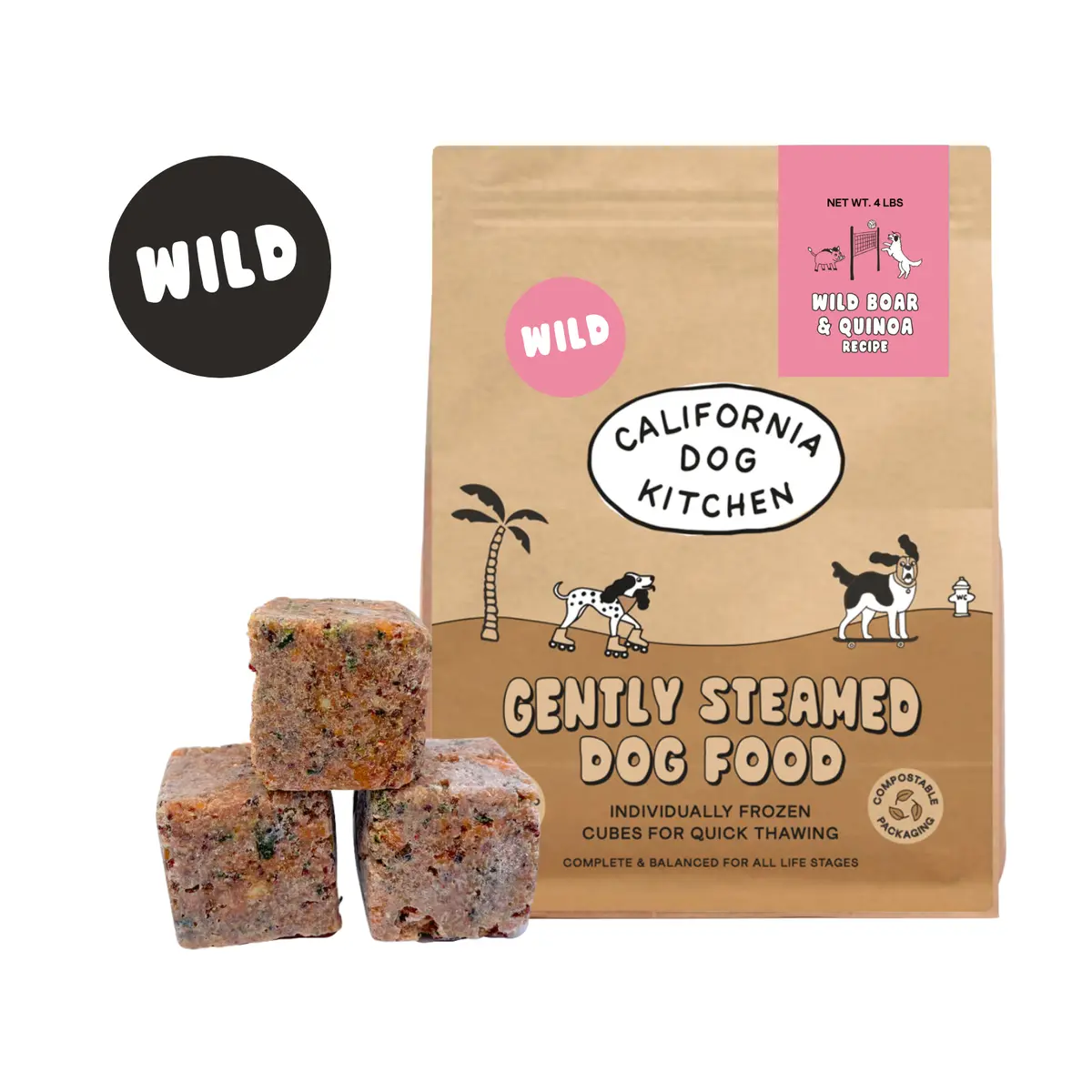 California Dog Kitchen Wild Boar & Quinoa Recipe Frozen Dog Food 1