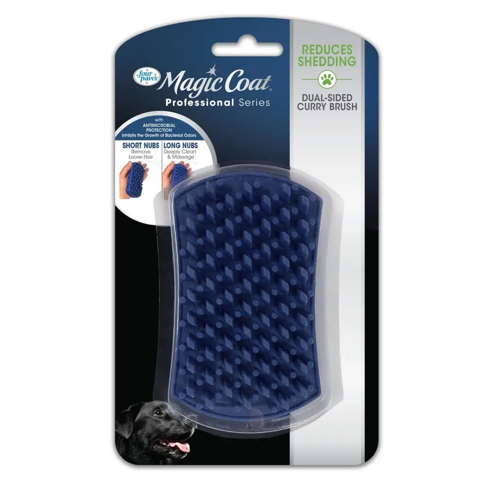 Four Paws Magic Coat Professional Series Dual-Sided Curry Brush For Dogs 1