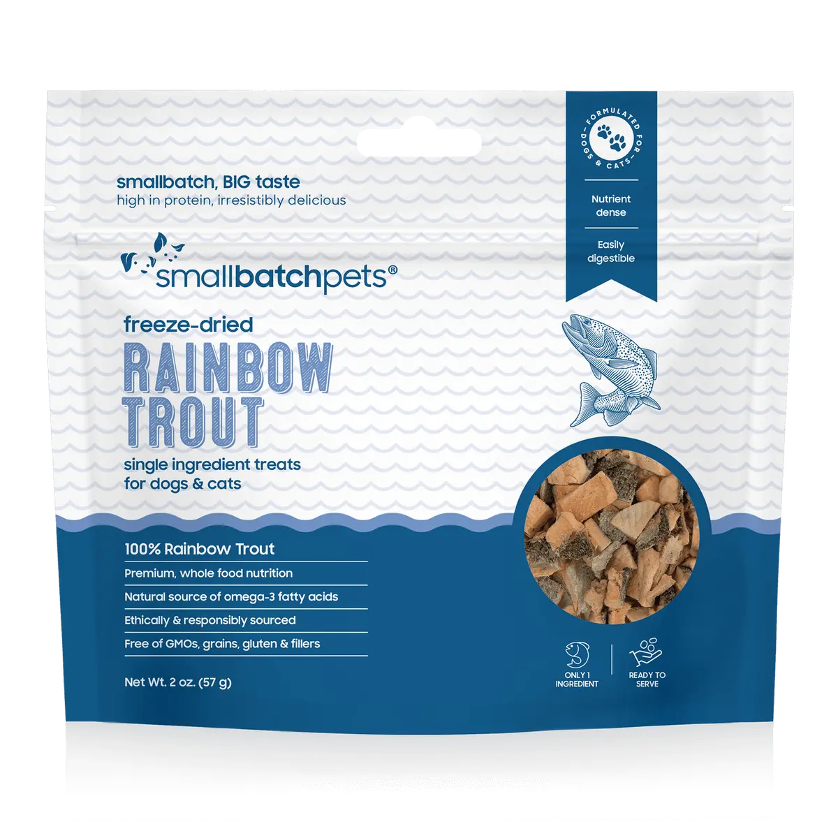 Smallbatch Freezedried Rainbow Trout Dog & Cat Treat 1