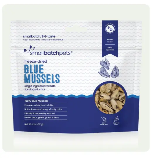 Smallbatch Pets Freeze-Dried Blue Mussel Treats For Dogs & Cats 1
