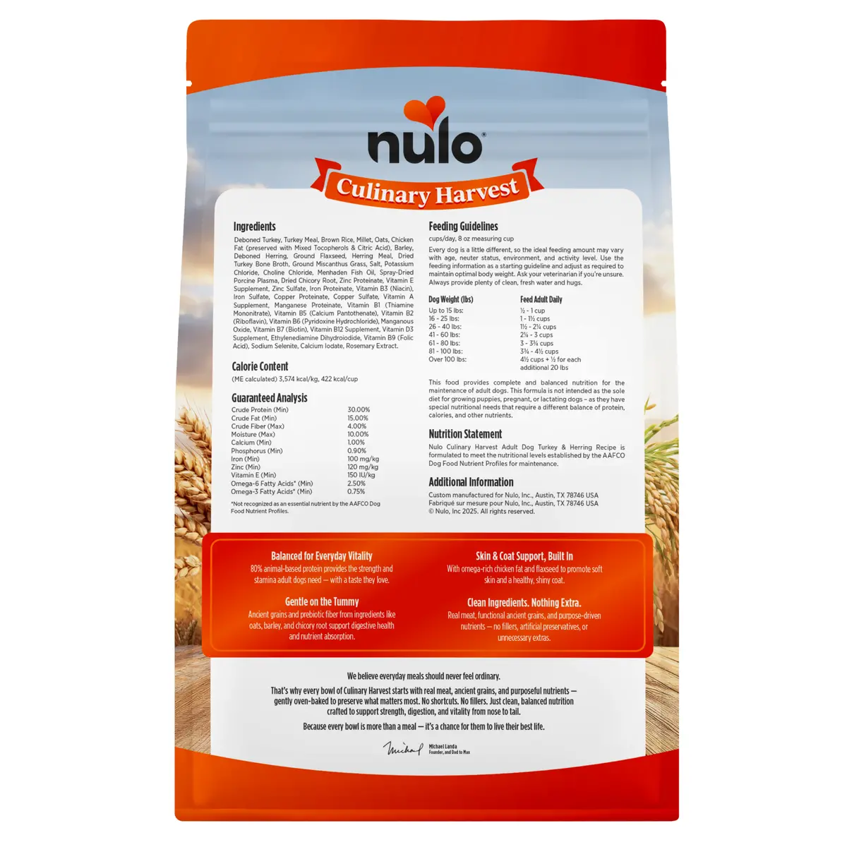 Nulo Culinary Harvest Baked Turkey & Herring Recipe For Adult Dogs Food 2