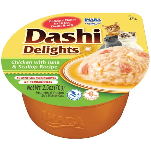 Inaba Dashi Delights Chicken With Tuna & Scallop Recipe Cat Treats 1