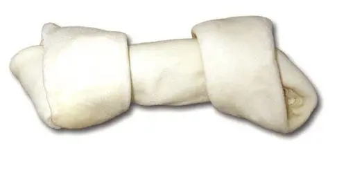 Cadet White Rawhide Knotted Dog Bone 1