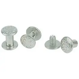 Chicago Screw Pack For Horse Harness, Floral Nickel Brass, 1/4 & 3/8-In., 6-Pk. 1