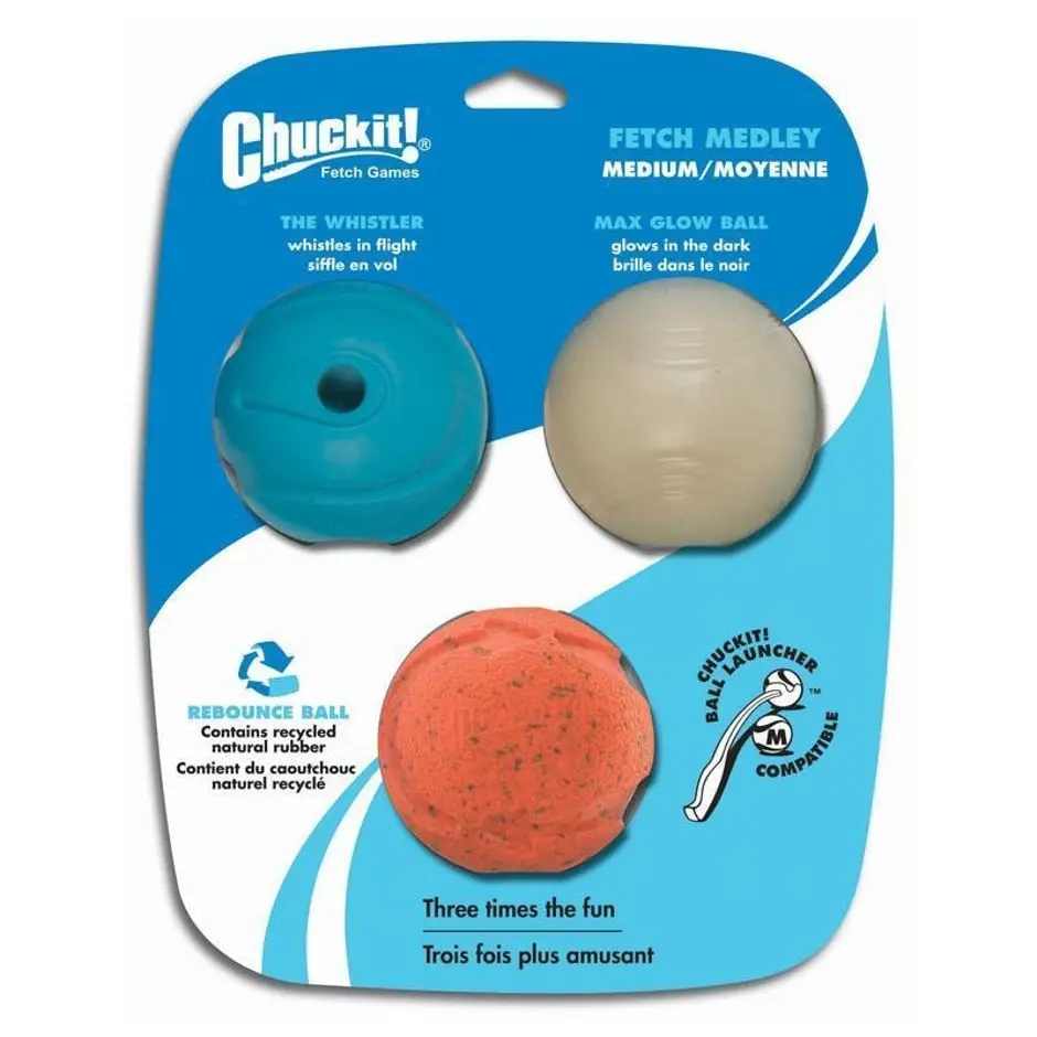 Chuckit! Fetch Medley Glow/Whistle/Rebounce 1