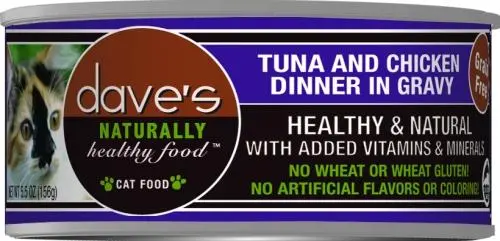 Dave's Naturally Healthy Tuna And Chicken Dinner In Gravy Canned Cat Food 1