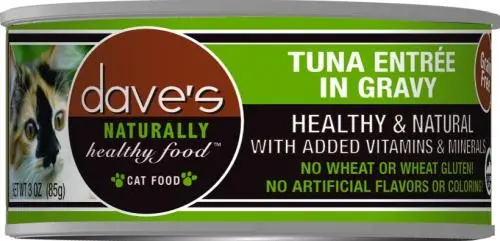 Dave's Naturally Healthy Tuna Entre In Gravy Canned Cat Food 1