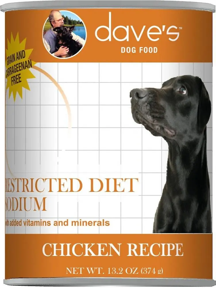Dave's Restricted Diet Sodium Chicken Recipe Canned Dog Food 1