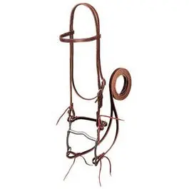 Horse Bridle, Burgundy Latigo Leather, 4-3/8-In. Curb Bit, 5-Ft. Reins, 5/8-In. 1