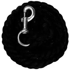 Horse Lead Rope, Black Cotton, 5/8-In. X 10-Ft. 1
