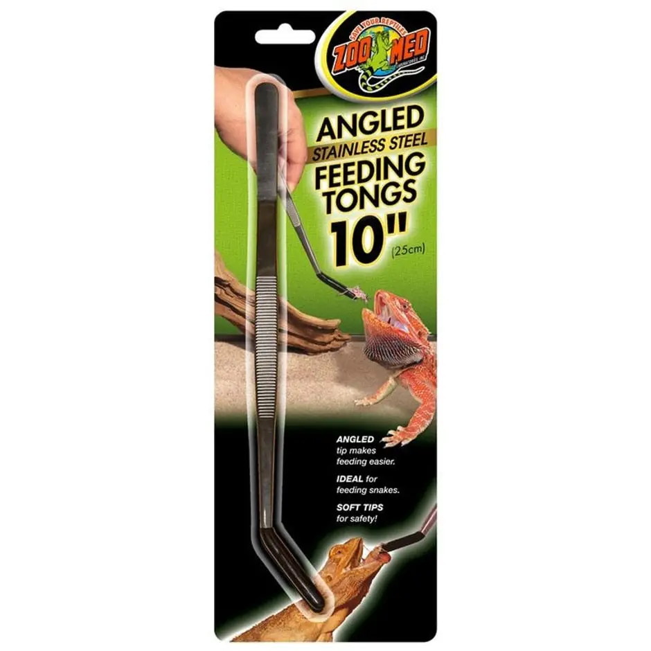 Angled Stainless Steel Feeding Tongs 1