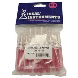 Livestock Injection Needles, Disposable, 1-1/2-In. Poly Hub, 18-Ga., 25-Pk. 1
