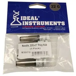 Livestock Injection Needles, Disposable, 1-In. Poly Hub, 22-Ga., 5-Pk. 1