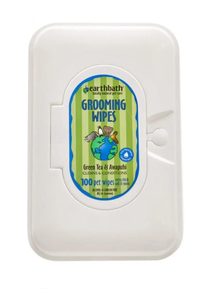 Earthbath Green Tea & Awapuhi Grooming Wipes For Dogs And Cats 1