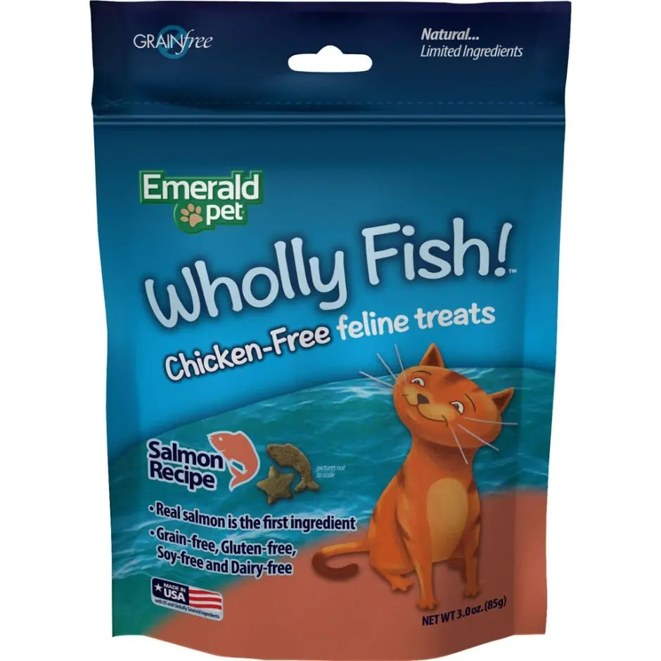 Emerald Pet Wholly Fish Chicken-Free Cat Treats 1