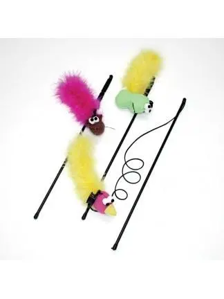 Ethical Pet Spot Feather Boa Teaser Wand With Catnip Toy 1