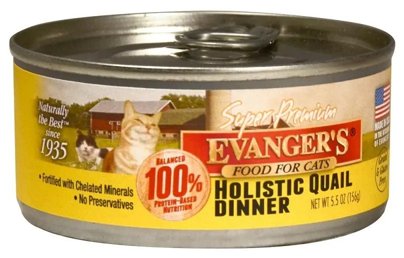 Evanger's Super Premium Holistic Quail Dinner Canned Cat Food 1