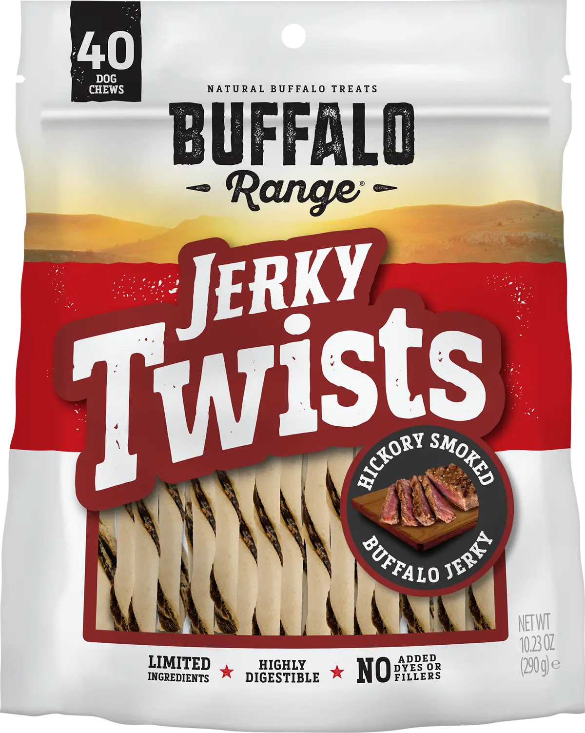 Buffalo Range Natural, Grain Free Jerky Twist Rawhide Chews For Dogs 1